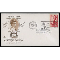 canada stamp 386 queen elizabeth ii 5 1959 FDC PC 063