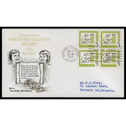 canada stamp 385 woman and tree 5 1959 FDC BLOCK 030