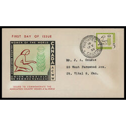 canada stamp 385 woman and tree 5 1959 FDC PC 032