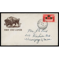 canada stamp 388 national emblems 5 1959 FDC PC 041