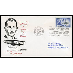 canada stamp 383 silver dart and jet planes 5 1959 FDC PC 034
