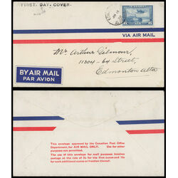 canada stamp c air mail c6 monoplane over mackenzie river nwt 6 1938 FDC 021