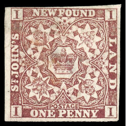 newfoundland stamp 1 pence first issue 1d 1857 M F VFNG 050