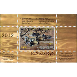 canadian wildlife habitat conservation stamp fwh29d blue winged teals 8 50 2012