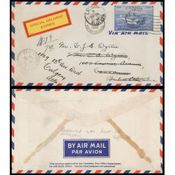 canada stamp c air mail ce3 d c 4 m airplane 17 1946 FDC 011