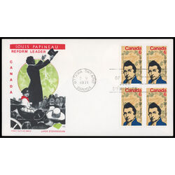 canada stamp 539 l j papineau 6 1971 FDC BLOCK 026