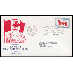 canada stamp 439 canadian flag 5 1965 FDC PC 020