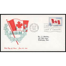 canada stamp 439 canadian flag 5 1965 FDC PC 024
