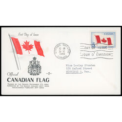 canada stamp 439 canadian flag 5 1965 FDC PC 028