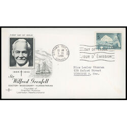 canada stamp 438 sir wilfred grenfell and ship 5 1965 FDC PC 023