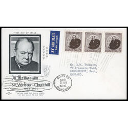 canada stamp 440 sir winston churchill 5 1965 FDC PC 025