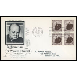 canada stamp 440 sir winston churchill 5 1965 FDC BLOCK 028