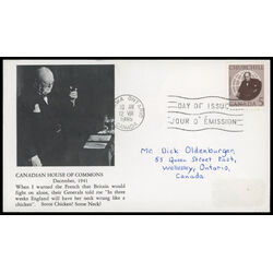 canada stamp 440 sir winston churchill 5 1965 FDC PC 030