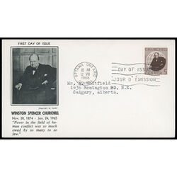 canada stamp 440 sir winston churchill 5 1965 FDC PC 031
