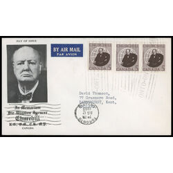 canada stamp 440 sir winston churchill 5 1965 FDC PC 032