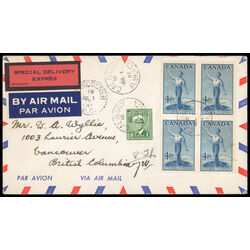 canada stamp 275 canadian citizenship 4 1947 FDC BLOCK 038