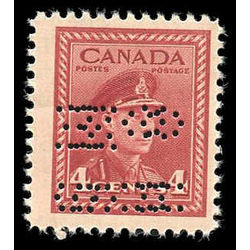 canada stamp official o o254 2 dark carmine double perf 4 1942