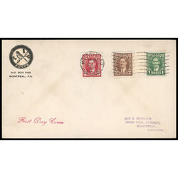 canada stamp 231 3 fdc king george vi 1937 FDC COMBO 042