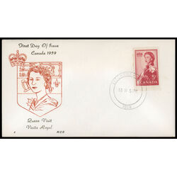 canada stamp 386 queen elizabeth ii 5 1959 FDC PC 064