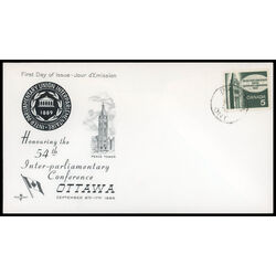 canada stamp 441 peace tower 5 1965 FDC PC 029