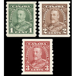 canada 228 30 king george v pictorial coil 1935 1 2 3 set of 3