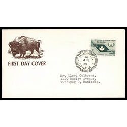 canada stamp 437 maple leaf and icy symbol 5 1965 FDC PC 018