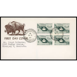 canada stamp 437 maple leaf and icy symbol 5 1965 FDC BLOCK 017