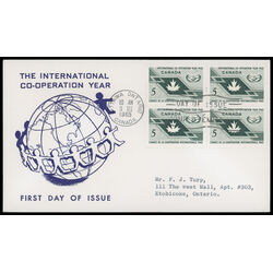canada stamp 437 maple leaf and icy symbol 5 1965 FDC BLOCK 021