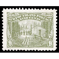 newfoundland stamp 94 logging camp 9 1910 M VF 028