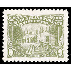 newfoundland stamp 94 logging camp 9 1910 M VF 027