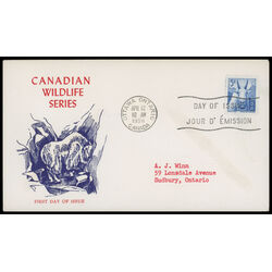 canada stamp 361 mountain goat 5 1956 FDC PC 027