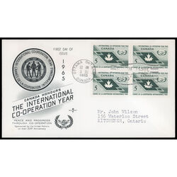 canada stamp 437 maple leaf and icy symbol 5 1965 FDC BLOCK 023