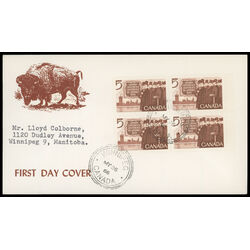 canada stamp 448 canadian delegation 5 1966 FDC BLOCK 038