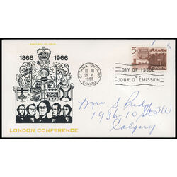 canada stamp 448 canadian delegation 5 1966 FDC PC 041