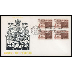 canada stamp 448 canadian delegation 5 1966 FDC BLOCK 042