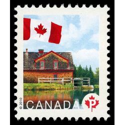 canada stamp 2350d flag over riordon grist mill caraquet nb p 2010