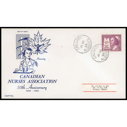 canada stamp 380 nurse 5 1958 FDC PC 030