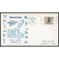 canada stamp 396 students 5 1962 FDC PC 034