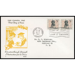 canada stamp 396 students 5 1962 FDC PC 037
