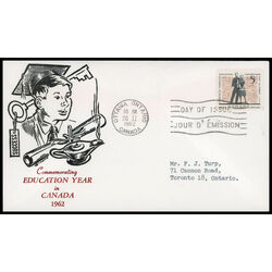 canada stamp 396 students 5 1962 FDC PC 039