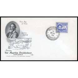 canada stamp 412 sir martin frobisher 5 1963 FDC PC 033