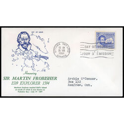 canada stamp 412 sir martin frobisher 5 1963 FDC PC 037