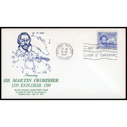canada stamp 412 sir martin frobisher 5 1963 FDC PC 038