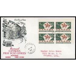 canada stamp 413 postrider and map 5 1963 FDC UR 037