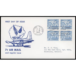 canada stamp 414 jet plane ottawa 7 1964 FDC BLOCK 025