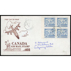canada stamp 414 jet plane ottawa 7 1964 FDC BLOCK 028