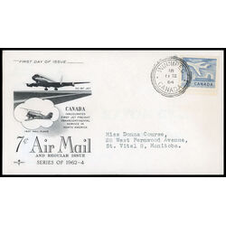 canada stamp 414 jet plane ottawa 7 1964 FDC PC 029