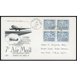canada stamp 414 jet plane ottawa 7 1964 FDC BLOCK 031