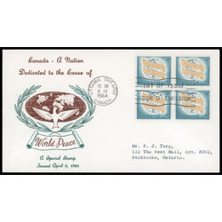 canada stamp 416 pacern in terris 5 1964 FDC BLOCK 016
