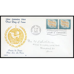 canada stamp 416 pacern in terris 5 1964 FDC PC 019